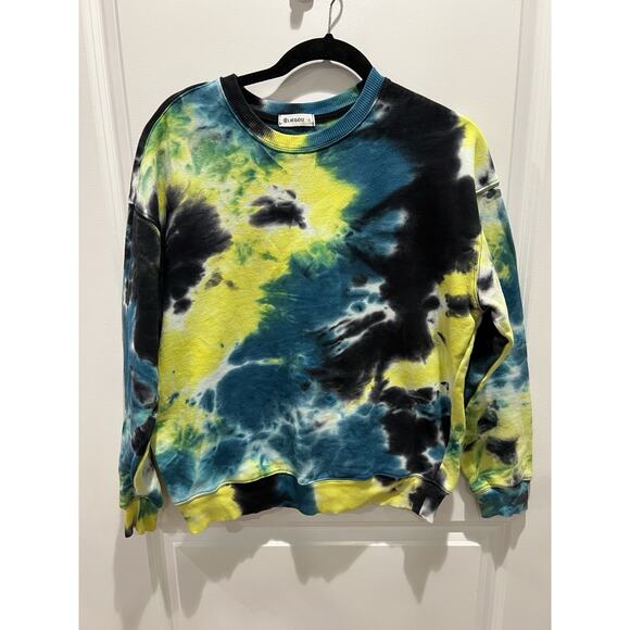 Kleigou Long Sleeve Knit Sweatshirt Navy, Blue, Yellow, White - Size Small - Picture 1 of 9